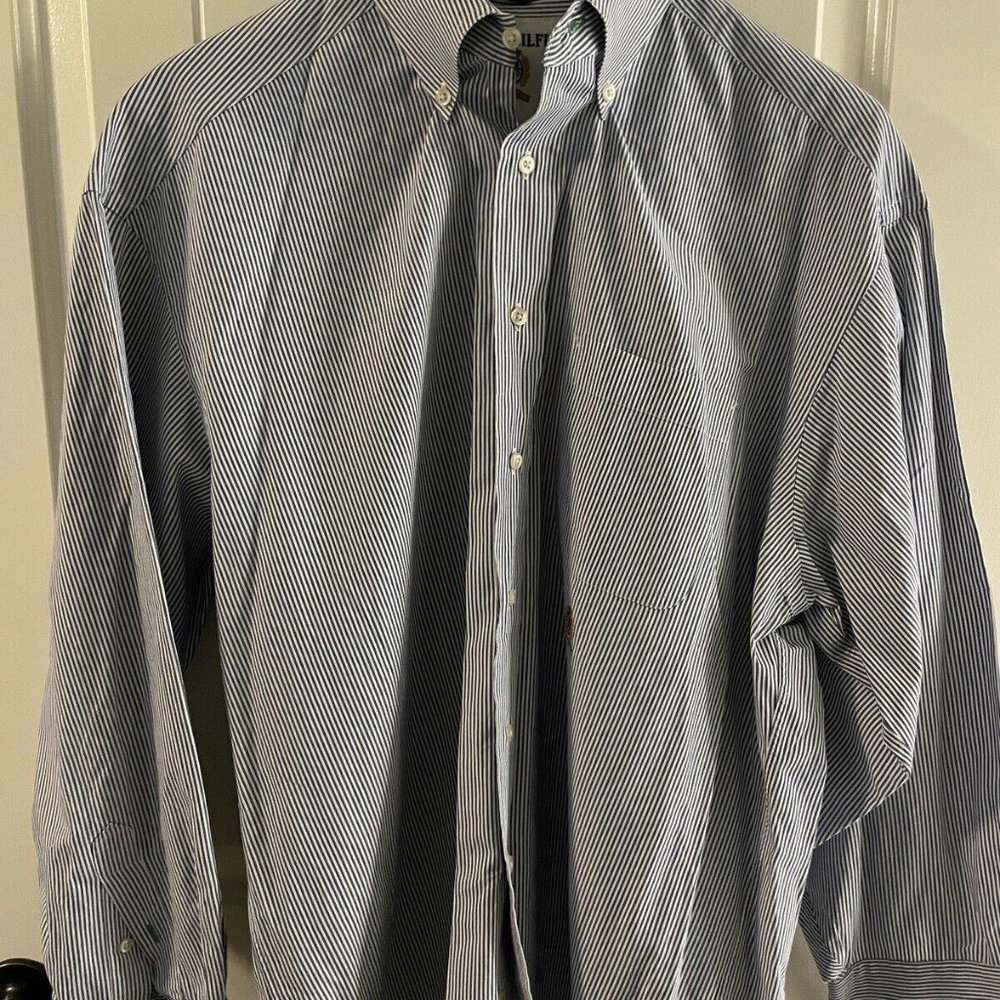 Tommy Hilfiger Striped Long-Sleeved Dress Shirt Size 17-34